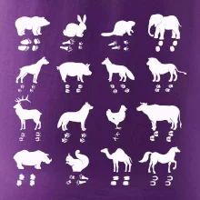 Zvířecí stopy s obrázkem zvířete - stopy zvířat