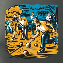 Petanque hra - modro oranžová