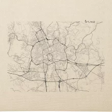 Černobílá mapa Brno