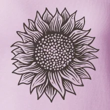 Slunečnice kreslená černobílá