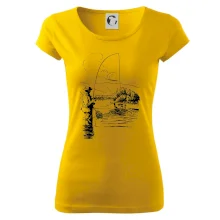 Kreslený rybář s podběrákem