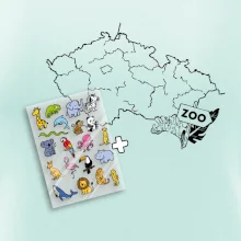 Tričko s mapou + ZOO nažehlovačky