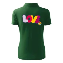 Love nápis s květinou