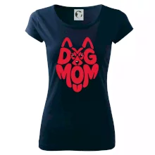 Dog mom nápis v hlavě