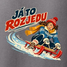 Rodinná vánoční trička - Já to rozjedu máma sáňkování