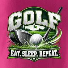 Golfová hůl s míčkem eat sleep repeat