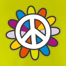 Peace symbol s kreslenou květinou