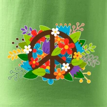 Peace symbol prorostlý květinami