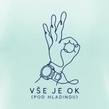 Vše je ok potápěčský signál rukou kreslený jednou linkou