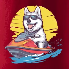 Husky na vodním skútru