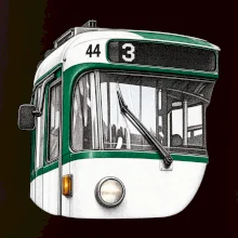 Detail čela T3R SLF tečkovaná perokresba