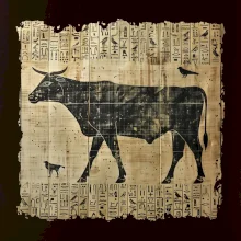 Egyptské hieroglyfy kráva