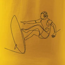 Surfař na vlně jedním tahem