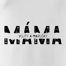 Černý nápis máma a jména dětí