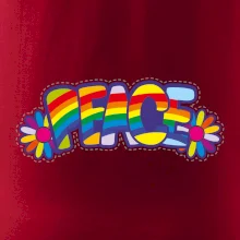 Peace nápis duhový