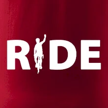 Ride - nápis s cyklistou