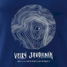 Velký Javorník - vrstevnice v kruhu
