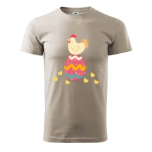 Slepice sedící na velikonočním vejci