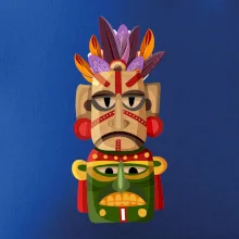 Mayové maska s peřím