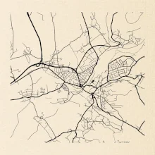 Mapy měst černobílé Turnov