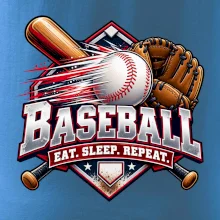 Baseballová pálka s rukavicí eat sleep repeat