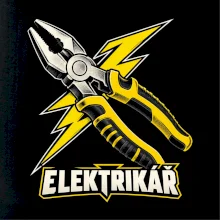 Elektrikář s bleskem a kleštěmi