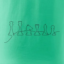 Šachové figurky v řadě - obrys