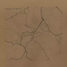 Černobílá mapa Kralupy nad Vltavou