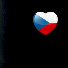 Česká vlajka srdce - pravé prso