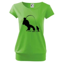 Rybář tahající rybu