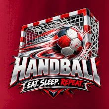 Házenkářský míč v brance eat sleep repeat