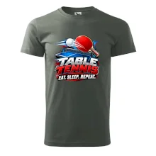 Stolní tenis pálka a míček eat sleep repeat