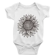 Slunečnice kreslená černobílá