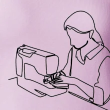 Švadlena a šicí stroj jedním tahem