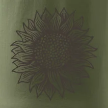 Slunečnice kreslená černobílá