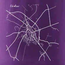 Černobílá mapa Čáslav