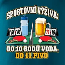 Sportovní výživa -  do 10 bodů voda, od 11 pivo