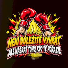 Není důležité vyhrát - komiksové červené boxerské rukavice