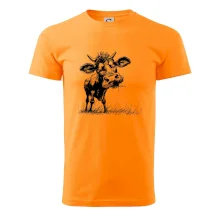 Černobílá karikatura kráva stojící