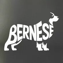 Bernese Mountain Dog nápis v těle