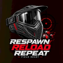 Paintballová maska respawn reload repeat