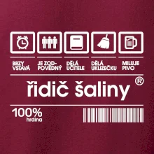 Čárový kód - řidič šaliny