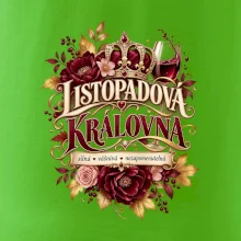 Listopadová královna s vínem a květinami