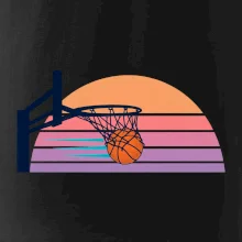 Retro západ slunce a basketbalový koš