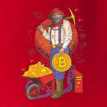 Horník těží bitcoiny