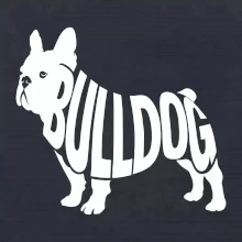 Bulldog  nápis v těle