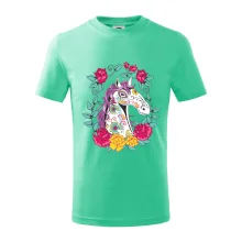 Kůň barevný s květinami