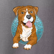 Americký staford kreslený v kolečku (Pecka design)