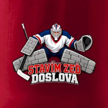 Hokejový brankář staví zeď