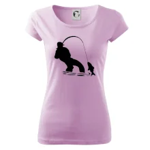 Rybář tahající rybu